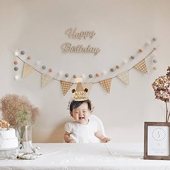 Amazon.co.jp: Hanakaze 誕生日 飾り付け フェルト生地 誕生日 飾り